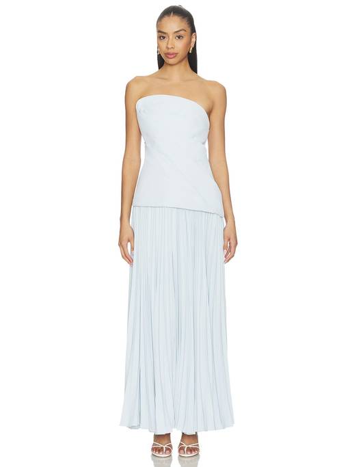 Buy Acler Harden Women's Strapless Pleated Maxi Dress Blue (Aus 10/US 6) Online