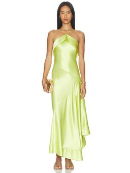 Acler - Marara Women's Halter Neck Ruffled Maxi Dress Green