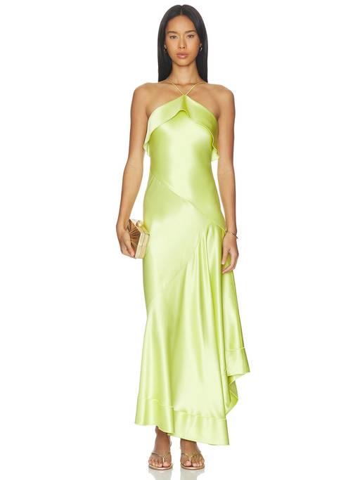 satin halter dress LACE - Black Size:12 (preorder)