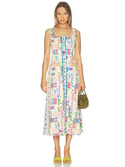 CeliaB - Bunya Women's Printed Sleeveless Square Neck Maxi Dress Multi-Color