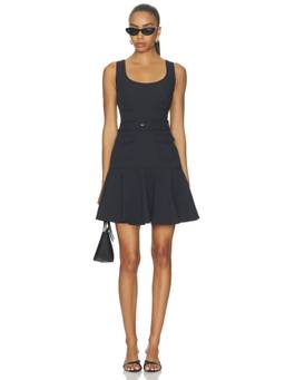 Cinq a Sept - Sayla Women's Belted Sleeveless Flared Mini Dress Black