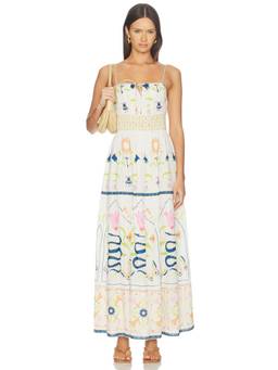 Cleobella - Montecito Print Women's Smocked Waist Strappy Maxi Dress Multi-Color