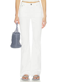 CLOSED - Organic Cotton Women's Stretch Flared Jeans White