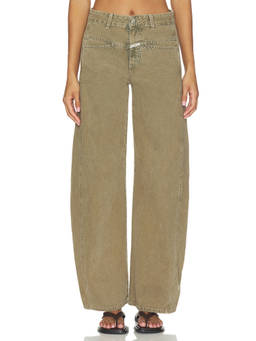 CLOSED - Tori-x Women's Wide-Leg Rigid Denim Jeans Brown