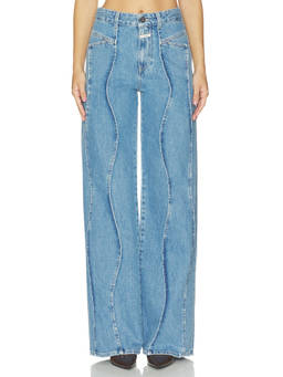 CLOSED - Tali-x Women's High-Waist Wide Jeans Mid Blue