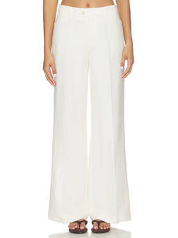 CLOSED - Linen Women's Mid-Waist Flared Trousers Off White