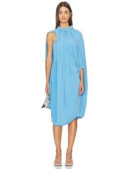 Coperni - Draped Smock Women's Sleeveless Drawstring Midi Dress Blue