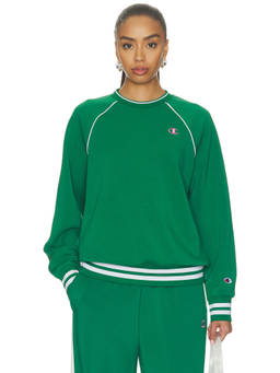 Champion - Tennis Court Women's Raglan Crew Neck Sweatshirt Green