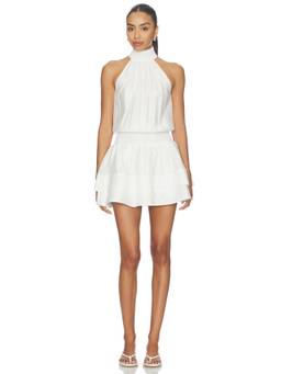 Curaae by Elliatt - Estrella Women's Halter Neck Tiered Mini Dress Ivory