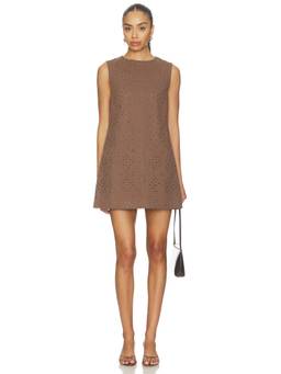 Curaae by Elliatt - Esme Mini Women's Sleeveless Eyelet Shift Dress Brown