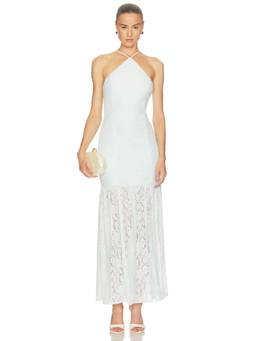 Curaae by Elliatt - Georgia Women's Lace Halter Neck Maxi Dress Ice Blue