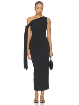 Curaae by Elliatt - Anaelle Women's One-Shoulder Ruched Midi Dress Black