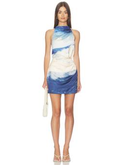 Curaae by Elliatt - Eska Halter Women's Printed Satin Mini Dress Multi-Color