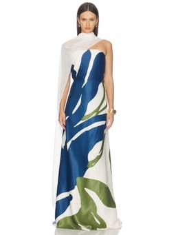 DIARRABLU - Tubi Women's Strapless Cape Overlay Maxi Dress Navy Blue