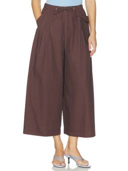 Damson Madder - Tatiana Women's Pleated Utility Pocket Culottes Brown