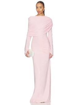 Deme by Gabriella - Linda Women's Ruched One-Shoulder Maxi Dress Pink