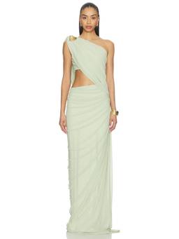 Deme by Gabriella - Aurora Women's One-Shoulder Cut-Out Maxi Dress Pale Mint