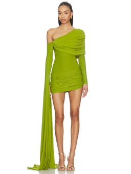 Deme by Gabriella - Bridget Women's One-Shoulder Ruched Bodycon Mini Dress Green