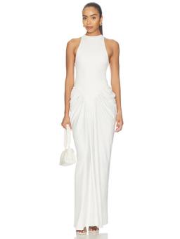 DELFI - Corinna Women's Sleeveless Ruched Maxi Dress White