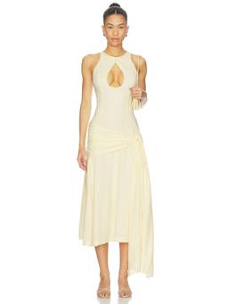 GUIZIO - Victoire Women's Cut-Out Corset Maxi Dress Yellow