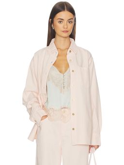 DL1961 - Aura Faye Women's Oversized Button-Down Denim Shirt Pink