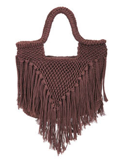 Dolce Vita - Crochet Fringe Satchel Brown