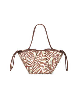 Dolce Vita - Raffia Animal Print Tote Bag Brown