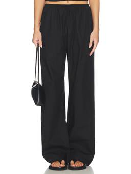 DONNI. - Pop Simple Women's Elastic Waist Wide-Leg Palazzo Pants Black