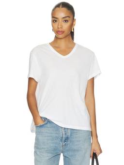 DONNI. - Supima Cotton Women's Relaxed Fit V-Neck T-Shirt White