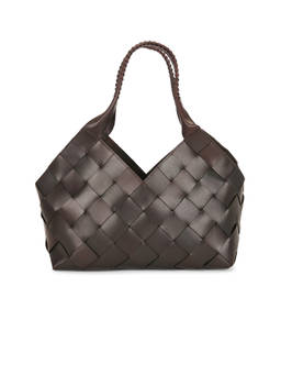 Dragon Diffusion - Castello Woven Leather Shoulder Tote Bag Brown