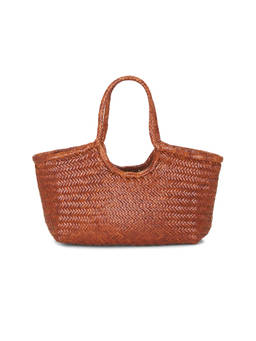 Dragon Diffusion - Nantucket Woven Leather Shoulder Bag Tan
