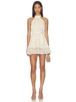 DEVON WINDSOR - Selma Women's Halter Neck Tie-Up Mini Dress Cream