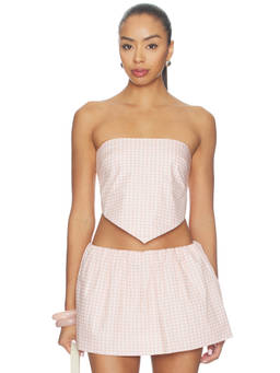 DEVON WINDSOR - Kerri Women's Strapless Self-Tie Back Crop Top Pink