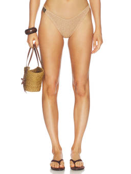 DEVON WINDSOR - Helen Women's Metallic Hardware Bikini Bottom Gold