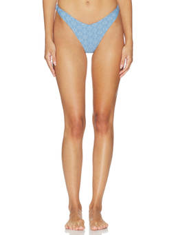 DEVON WINDSOR - Larissa Women's Textured Pull-On Bikini Bottom Blue