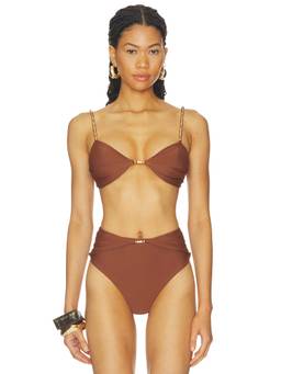 DEVON WINDSOR - Emmie Women's Unpadded Back Tie Bikini Top Umber