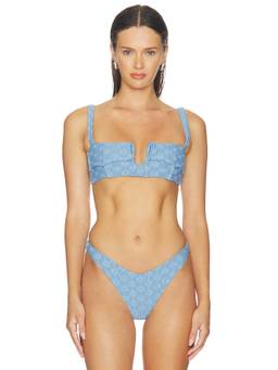 DEVON WINDSOR - Chriselle Female Unpadded Square Neck Bikini Top Blue