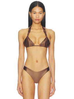 DEVON WINDSOR - Leni Women's Adjustable Tie-Up Triangle Bikini Bottom Cocoa
