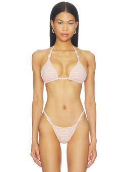 DEVON WINDSOR - Jenna Women's Unpadded Halter Tie-Up Bikini Top Blush