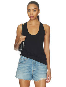 EB Denim - Valley Women's Racer Back Sleeveless Tank Top Black