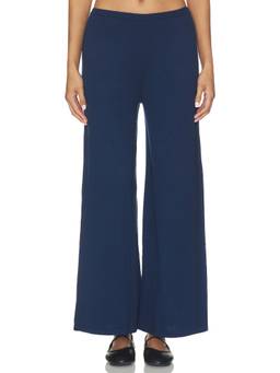 eberjey - Fine Gauge Women's Elastic Waist Wide-Leg Palazzo Pants Navy Blue