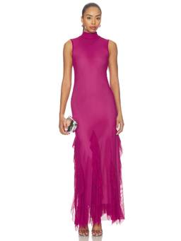 Especia - Aneta Women's Sleeveless High Neck Maxi Dress Mauve