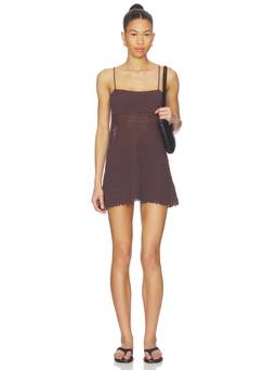 ELCE - Piero Women's Crochet Pull On Mini Dress Brown
