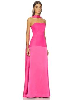 ELLIATT - Noralyn Women's Strapless Scarf Detail Maxi Gown Pink