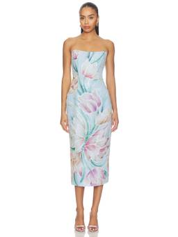 ELLIATT - Priselle Women's Strapless Sequined Floral Midi Dress Multi-Color