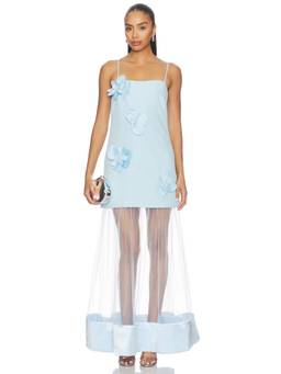 ELLIATT - Reina Women's 3D Floral Strap Maxi Dress Blue