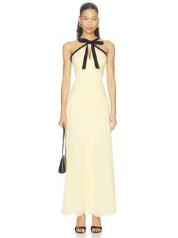 ELLIATT - x REVOLVE Women's Halter Neck Bow Detail Maxi Dress Yellow