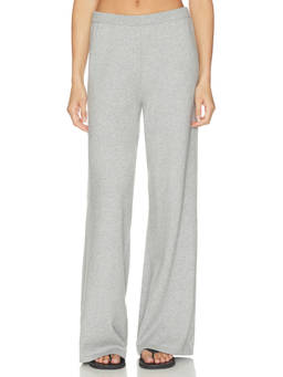 Eterne - Cotton Cashmere Women's Wide Leg Lounge Pant Grey