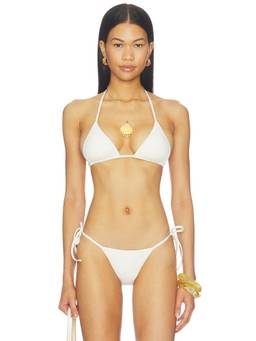 Eterne - Isla Women's Halter Neck Tie-Up Bikini Top Ivory