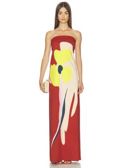 Essentiel Antwerp - Printed Jersey Women's Strapless Maxi Dress Purple